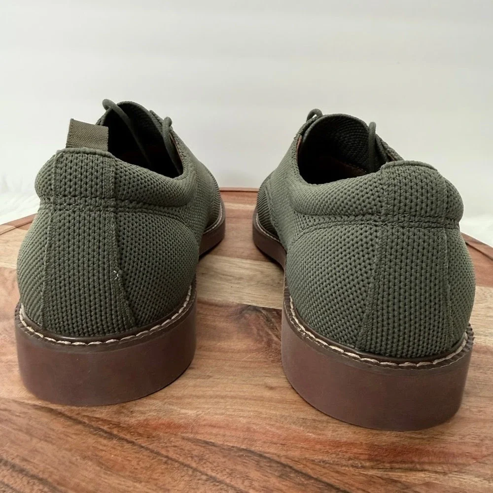 GH Bass Pasadena Knit Buck Mens 9.5M Army Green Oxford Shoes BAZ2B421 NIB